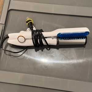 Instyler set to dry rotating straightening White and Blue Hair Styling Tool